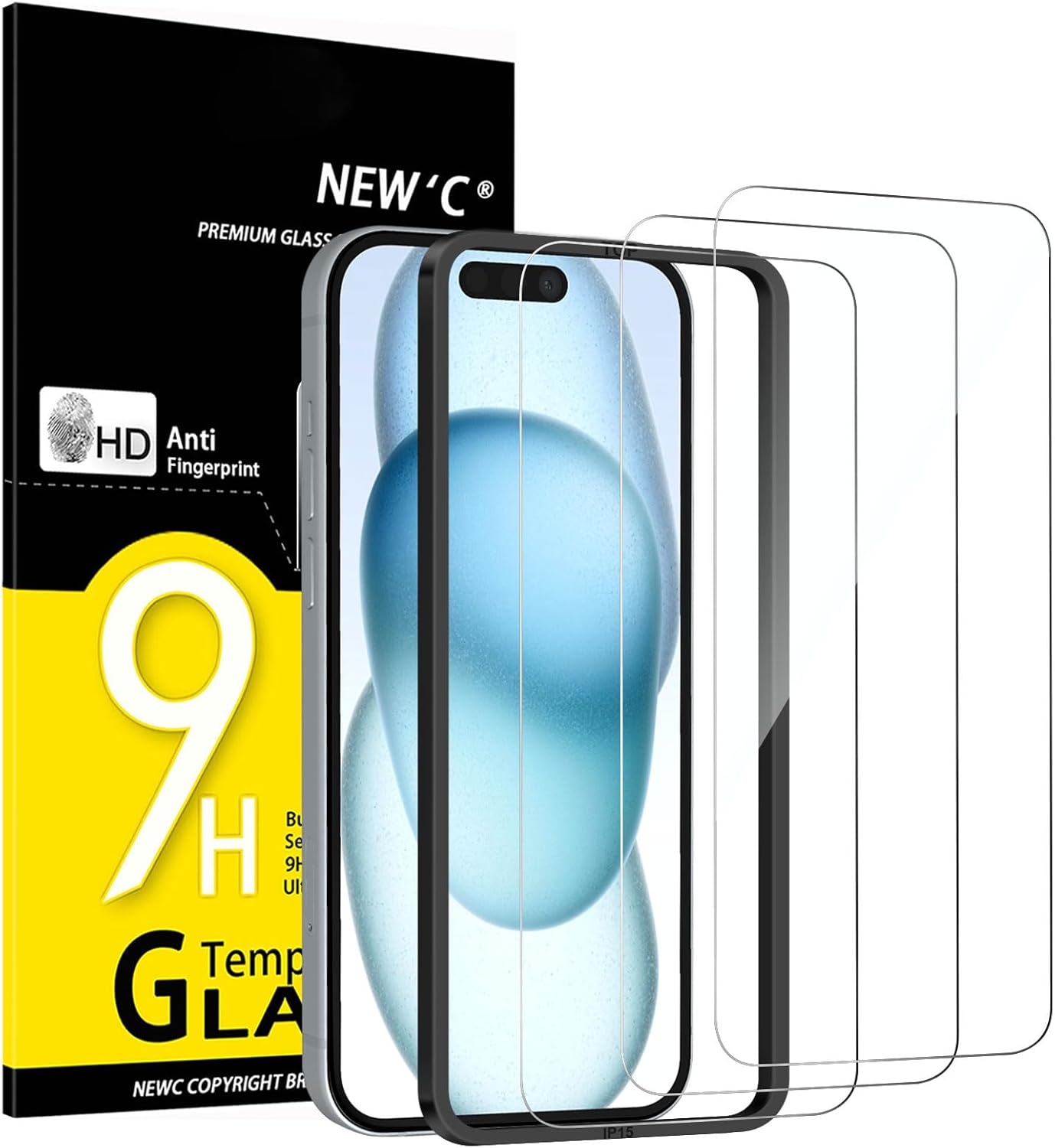 Displayschutzfolie aus Gehärtetem Glas für iPhone 16 und 15